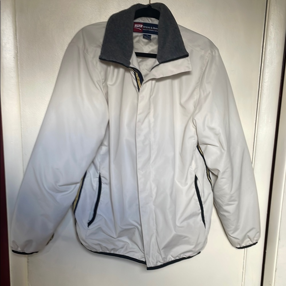 Steve and Barry’s Vintage Men's White Jacket with Gray Accents